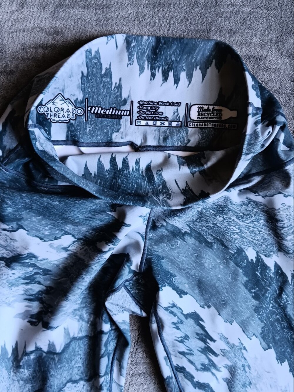 Colorado Threads, Blue Mountain Marble Print Active Leggings Size Medium, Yoga View 2